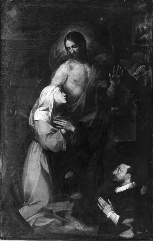 Santa Caterina bacia il costato di Cristo (dipinto) di De Vecchi Giovanni (sec. 